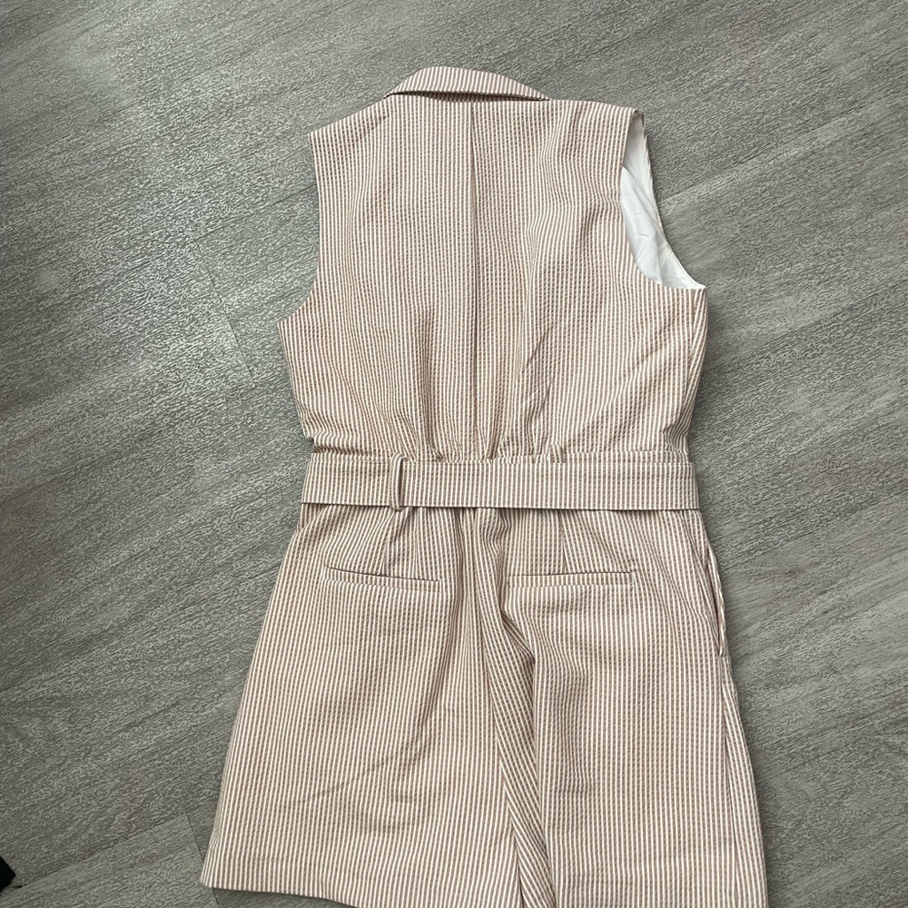 NWT belle vere Double Breasted Pinstripe Romper sz 6 - Picture 6 of 6
